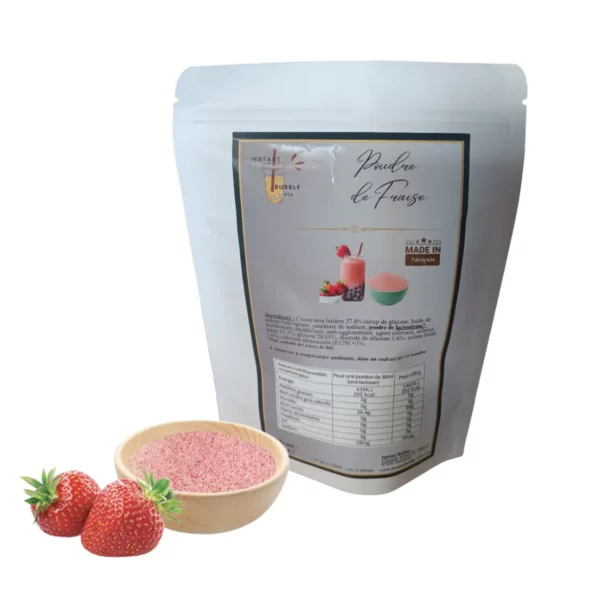 Poudre pour bubble tea saveur fraise